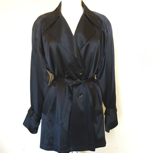 Bebe Jackets & Blazers - Bebe Vintage Black Satin Coat (6)